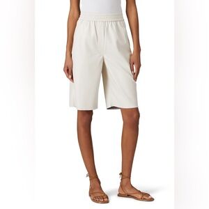 Nanushka Cream Vegan Leather Yolie Shorts Size Medium $395